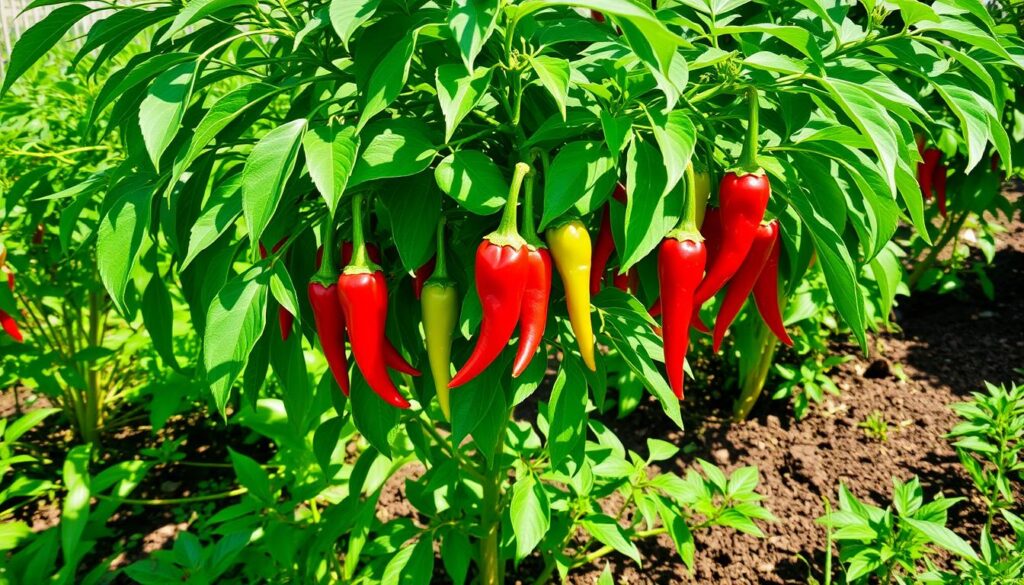 Healthy cayenne pepper plant