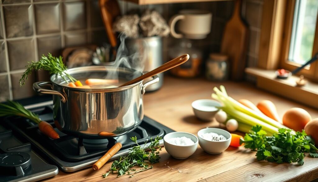 Homemade Bone Broth Preparation