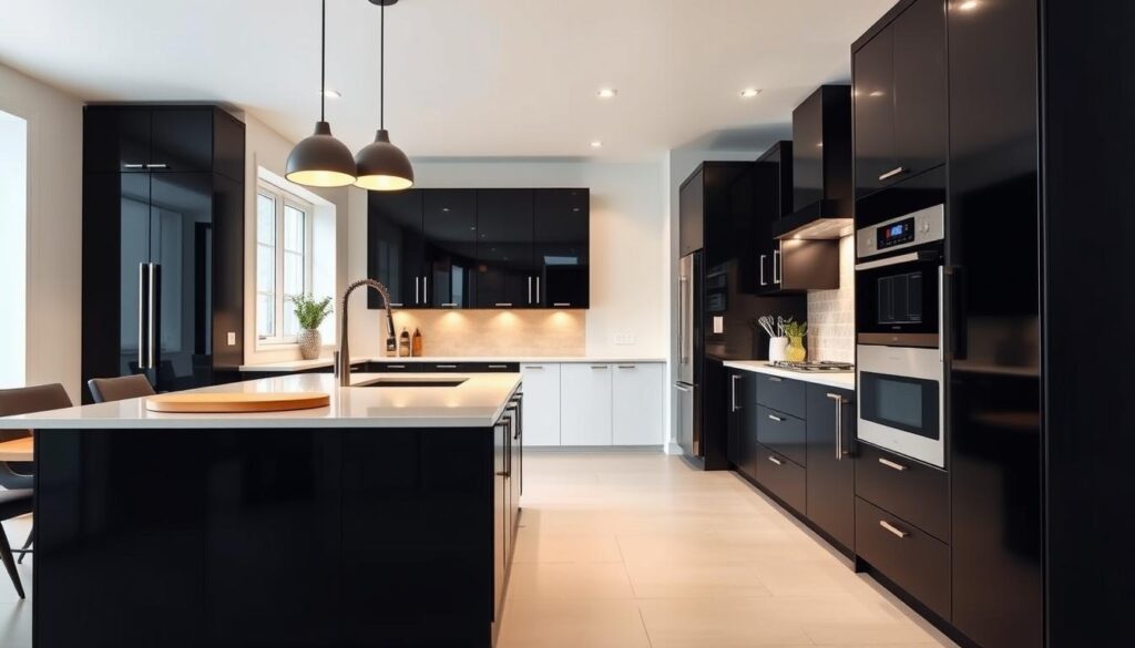 black contemporary cabinets