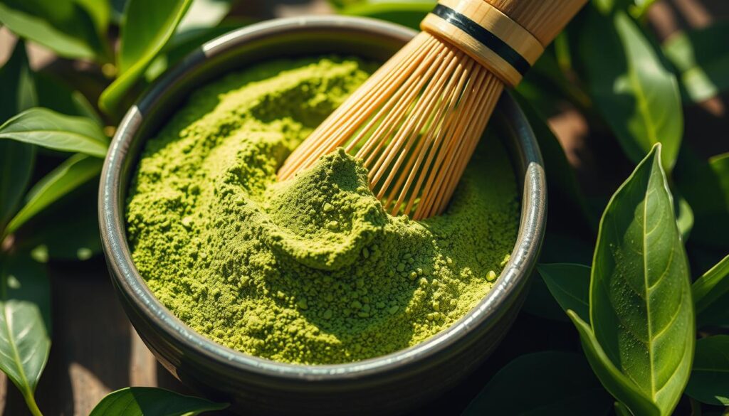 matcha powder and tea