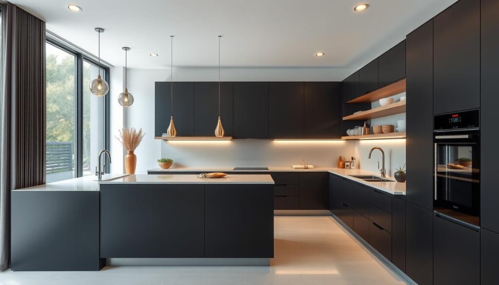 modern black cabinets