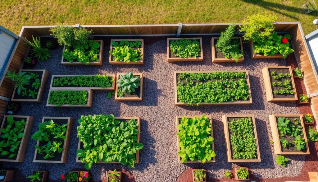 raised bed garden layout