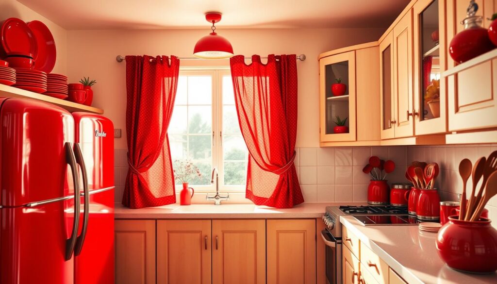 Cherry red kitchen accents