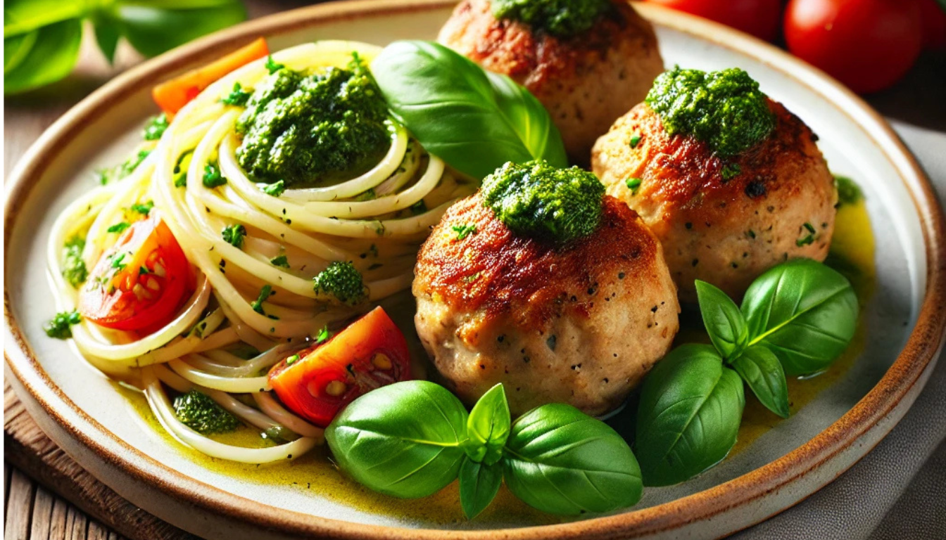 Easy Pesto Chicken Meatballs