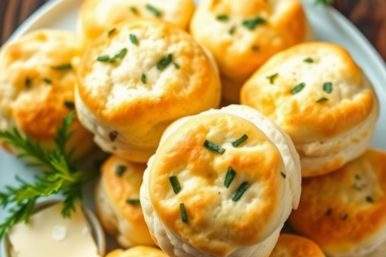 Savory Garlic Herb Cream Cheese Biscuits