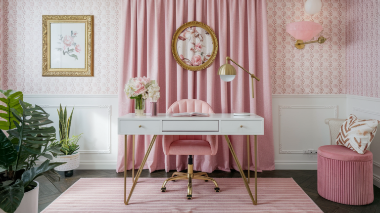 15 Chic Feminine Parisian Home Office Ideas