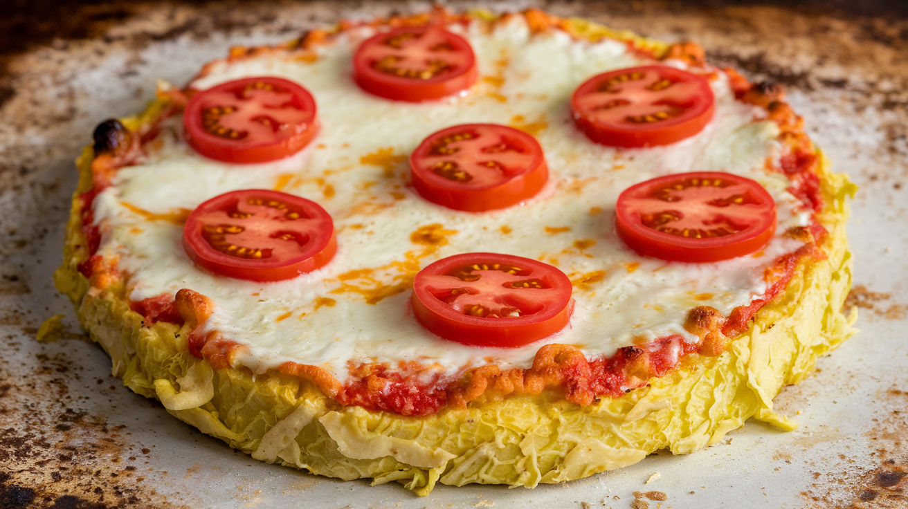 Keto cabbage crust pizza