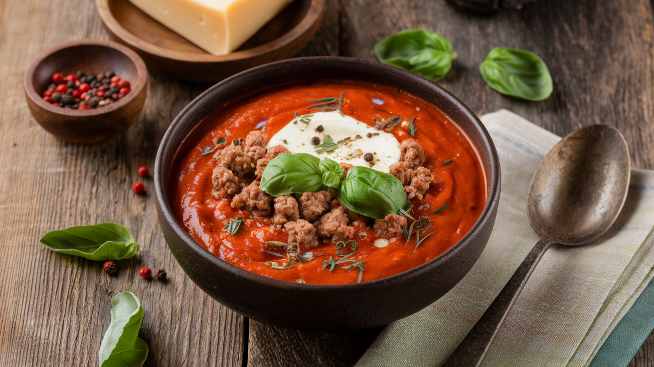 Keto lasagna soup