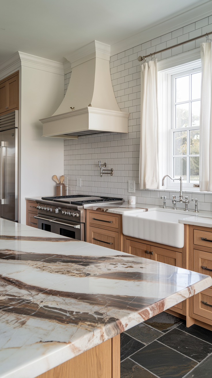 Modern kitchen featuring stylish quartz countertops and elegant cabinetry