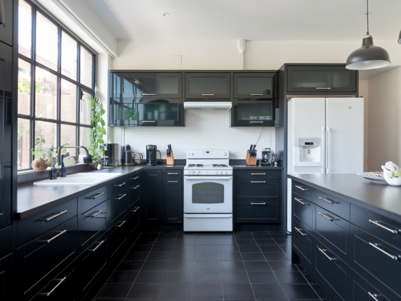 Modern Black Kitchen