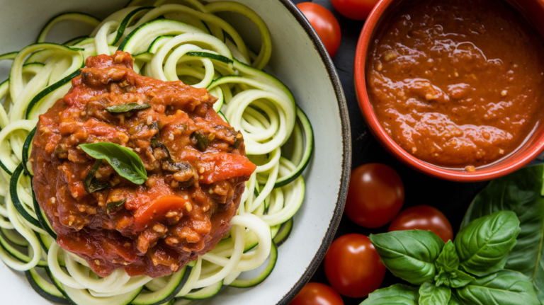 Zucchini Noodles with Hearty Bolognese Sauce