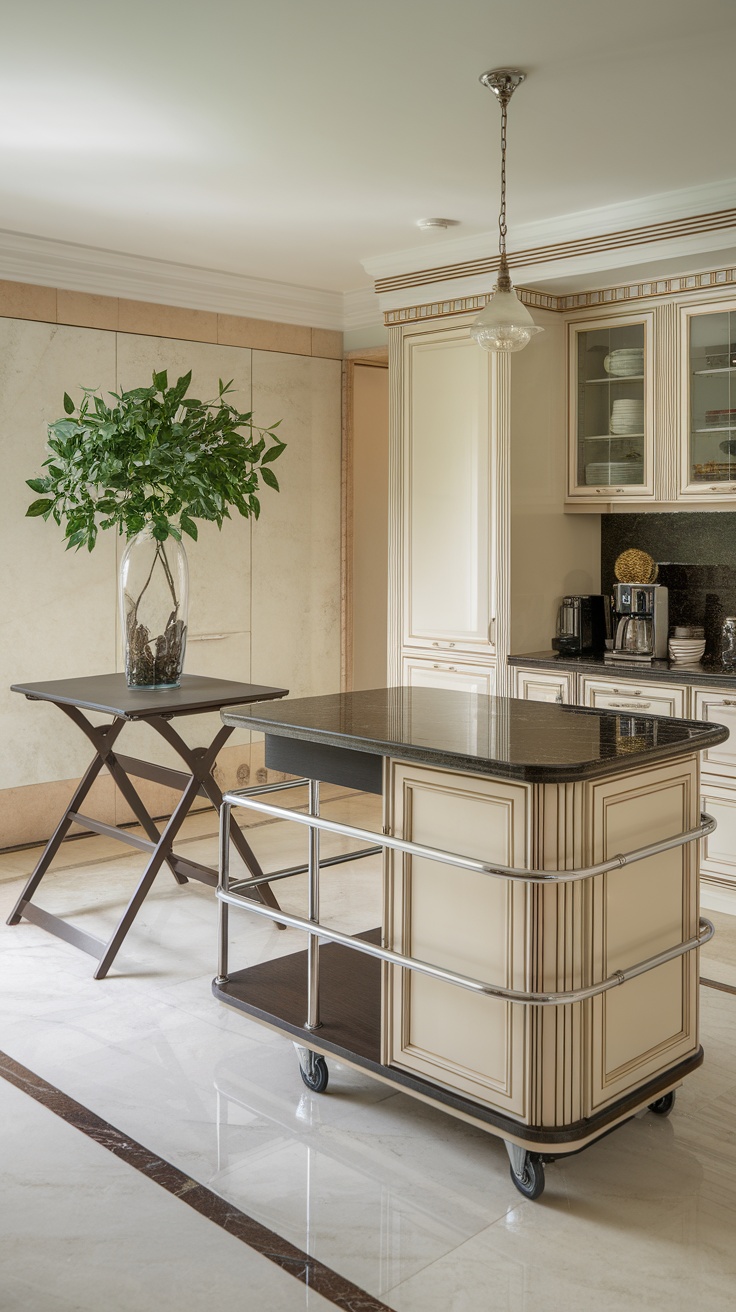 Modern luxury kitchen featuring multifunctional furniture with an elegant design.