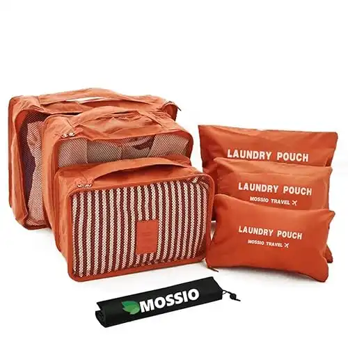 Mossio 7 Set Packing Cubes with Shoe Bag - Compression Travel Luggage Organizer