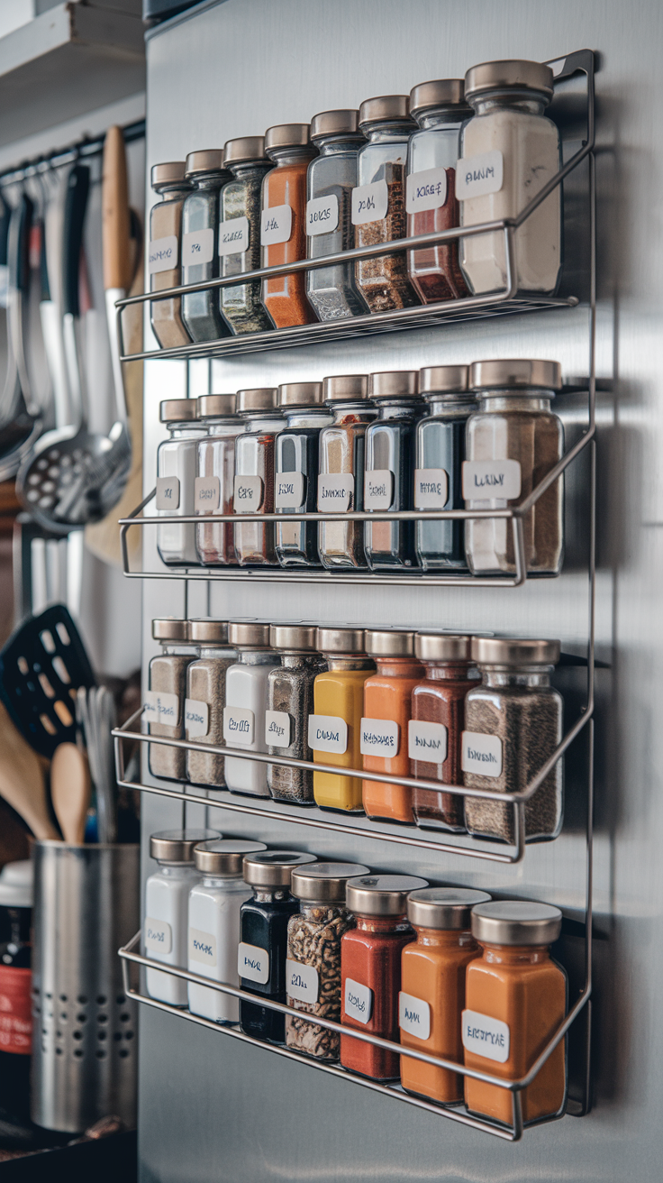 Magnetic Spice Racks for Kitchen Efficiency