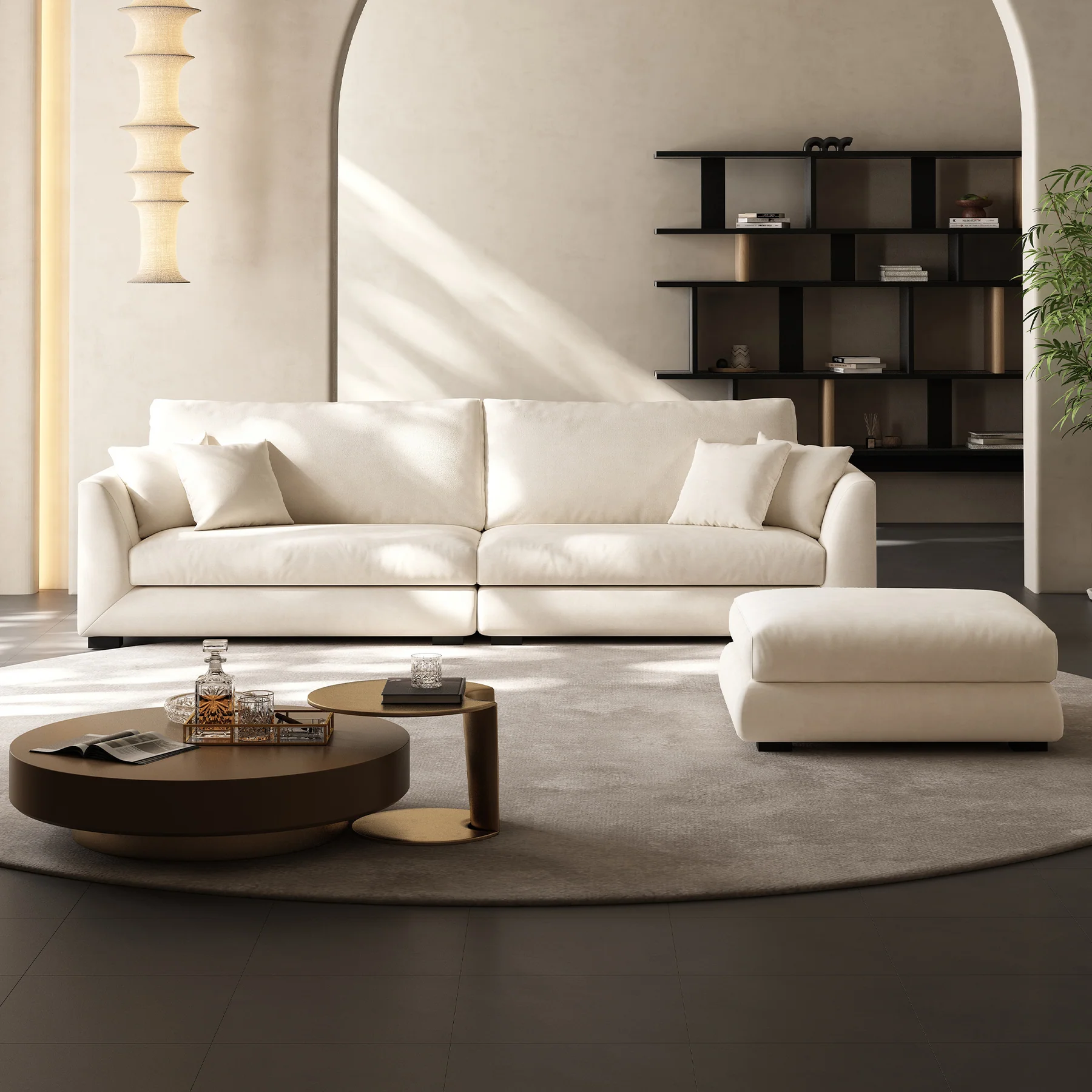 Feathers Loveseat and Ottoman