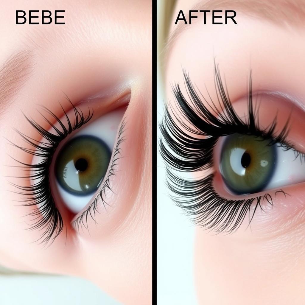 Before and after comparison of eyelashes with Maybelline Lash Sensational Mascara Before and after comparison of eyelashes with Maybelline Lash Sensational Mascara