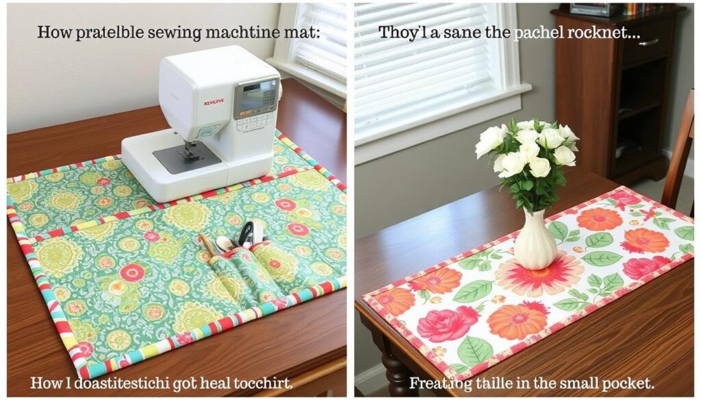 Reversible table runners that double as sewing machine mats Reversible table runners that double as sewing machine mats