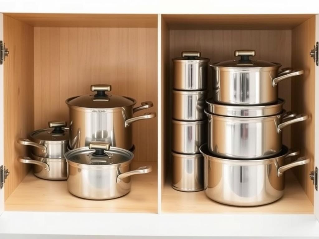 Space-saving nesting cookware set for small camper kitchens Space-saving nesting cookware set for small camper kitchens