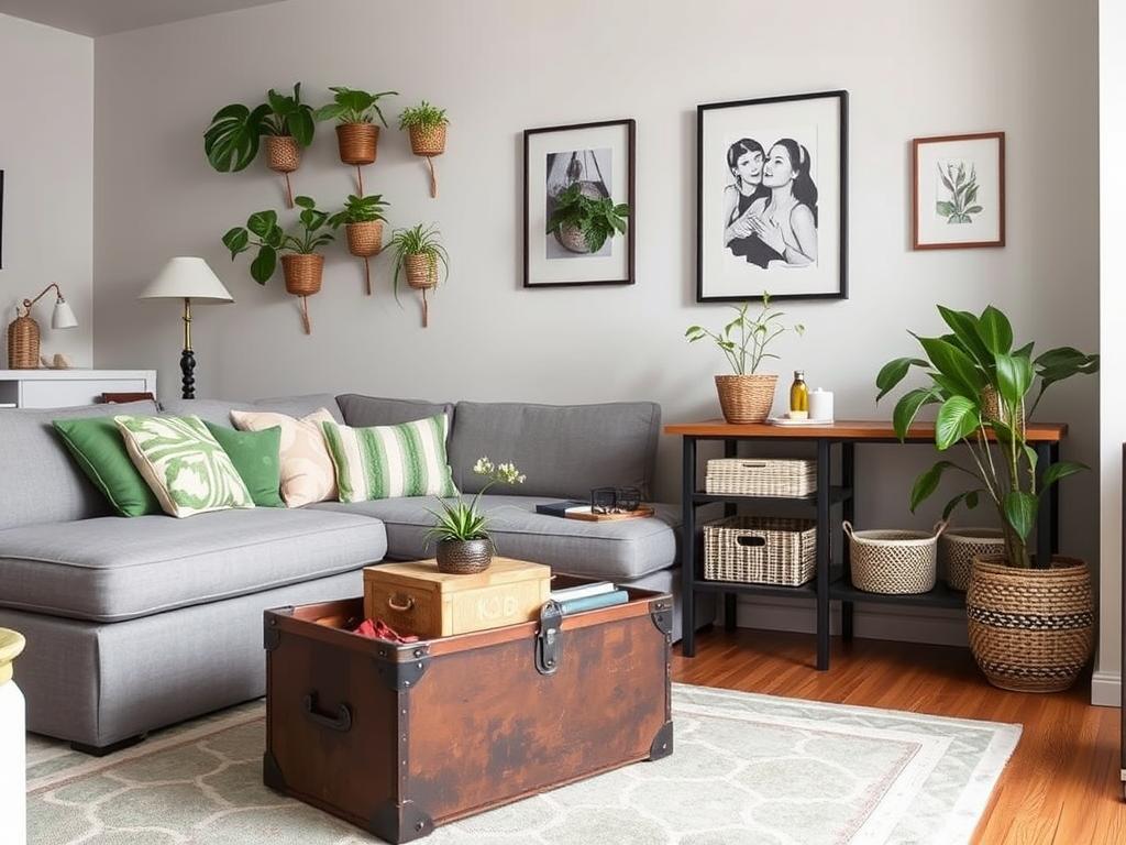 Studio apartment with dual-purpose decor items Studio apartment with dual-purpose decor items