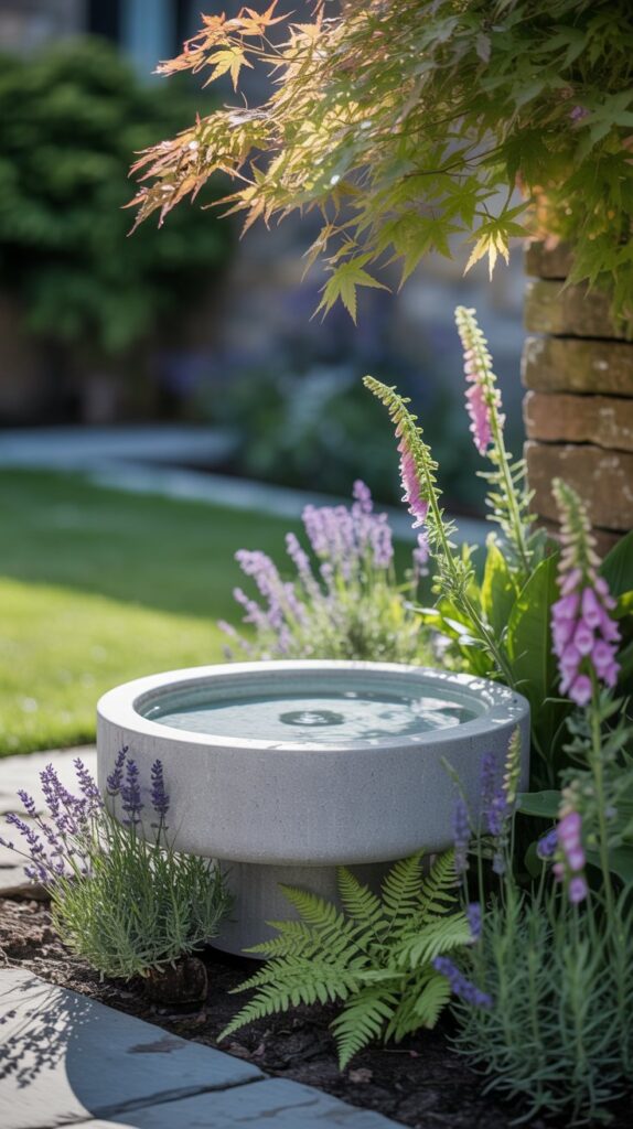 A tranquil, modern bird bath nestled within a lush, verdant garden oasis. Smooth, minimalist stone structure reflecting the light, surrounded by a tapestry of vibrant flowers, wispy grasses, and verdant foliage. Dappled sunlight filters through the canopy, casting gentle shadows and creating a serene, calming atmosphere. The bird bath's simple, clean lines and natural materials blend seamlessly with the organic, landscaped setting. A sense of harmony and balance permeates the scene, inviting birds and visitors alike to pause and enjoy the peaceful ambiance of this carefully curated outdoor haven. A tranquil, modern bird bath nestled within a lush, verdant garden oasis. Smooth, minimalist stone structure reflecting the light, surrounded by a tapestry of vibrant flowers, wispy grasses, and verdant foliage. Dappled sunlight filters through the canopy, casting gentle shadows and creating a serene, calming atmosphere. The bird bath's simple, clean lines and natural materials blend seamlessly with the organic, landscaped setting. A sense of harmony and balance permeates the scene, inviting birds and visitors alike to pause and enjoy the peaceful ambiance of this carefully curated outdoor haven.