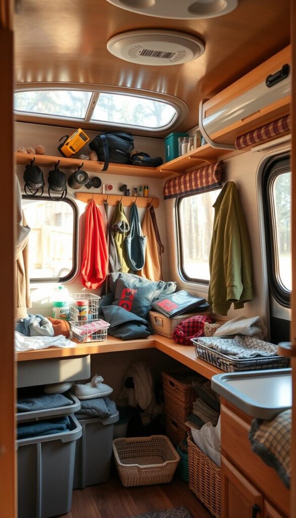 camper storage solutions with hooks and bins camper storage solutions with hooks and bins