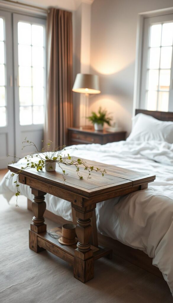 vintage table in modern bedroom style vintage table in modern bedroom style