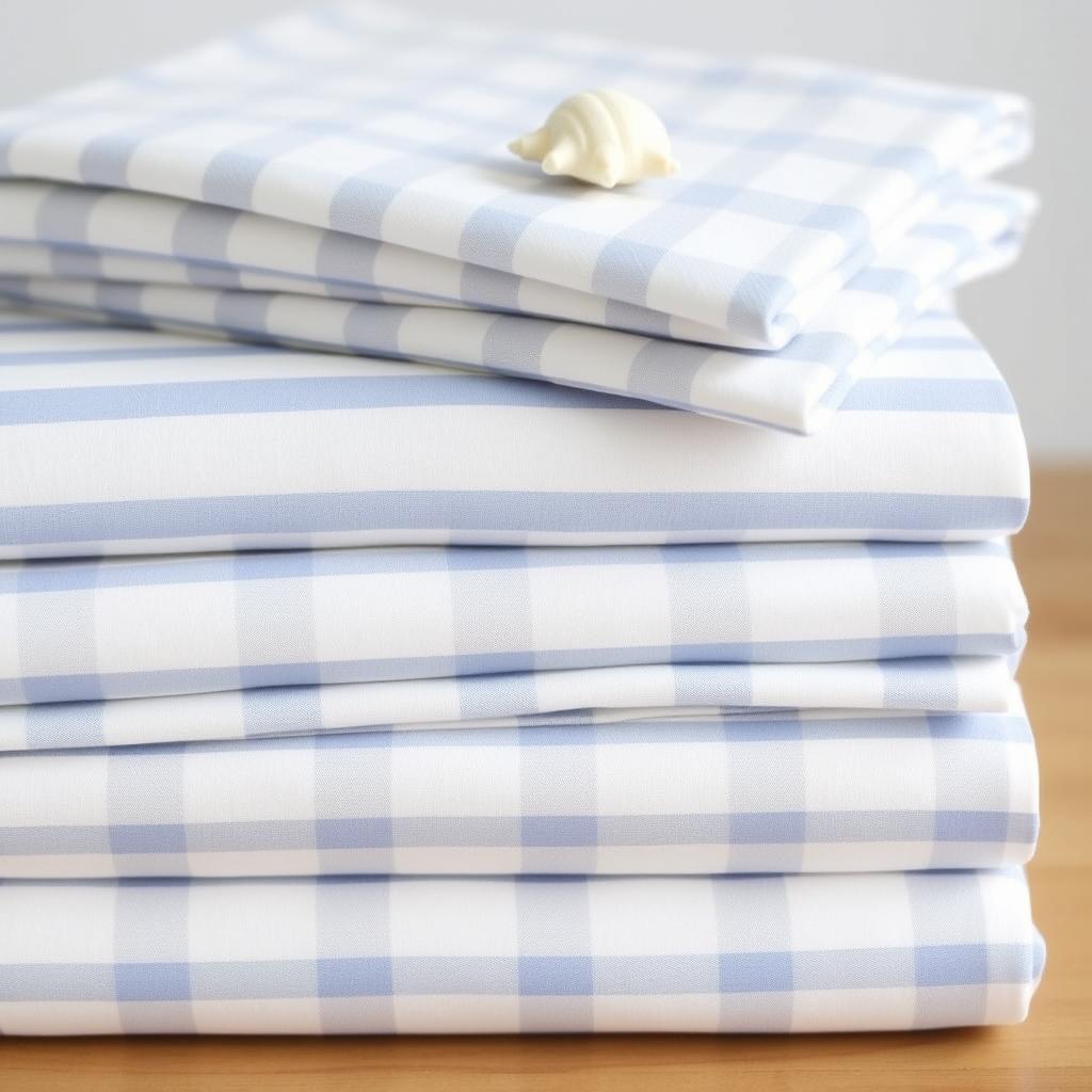Blue and white striped cotton percale sheets Blue and white striped cotton percale sheets