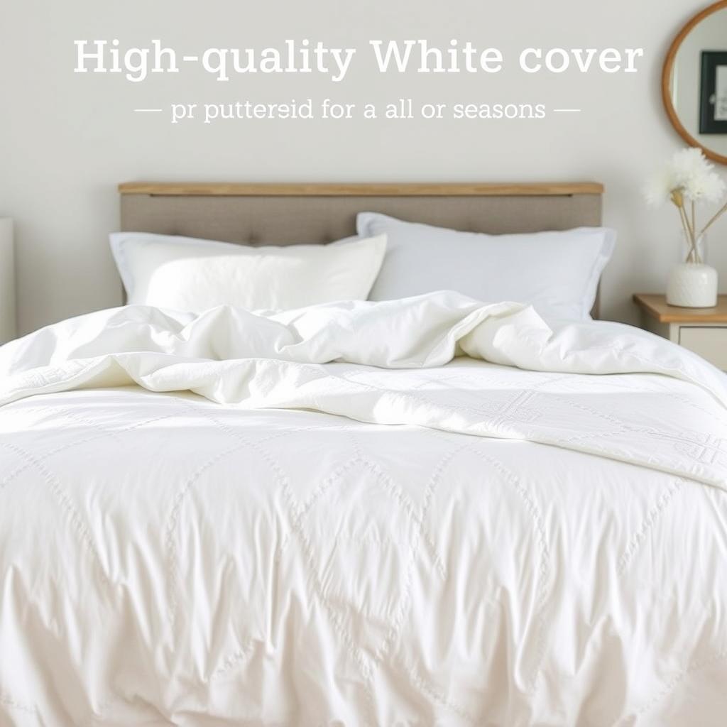High-quality white linen duvet cover with subtle texture High-quality white linen duvet cover with subtle texture