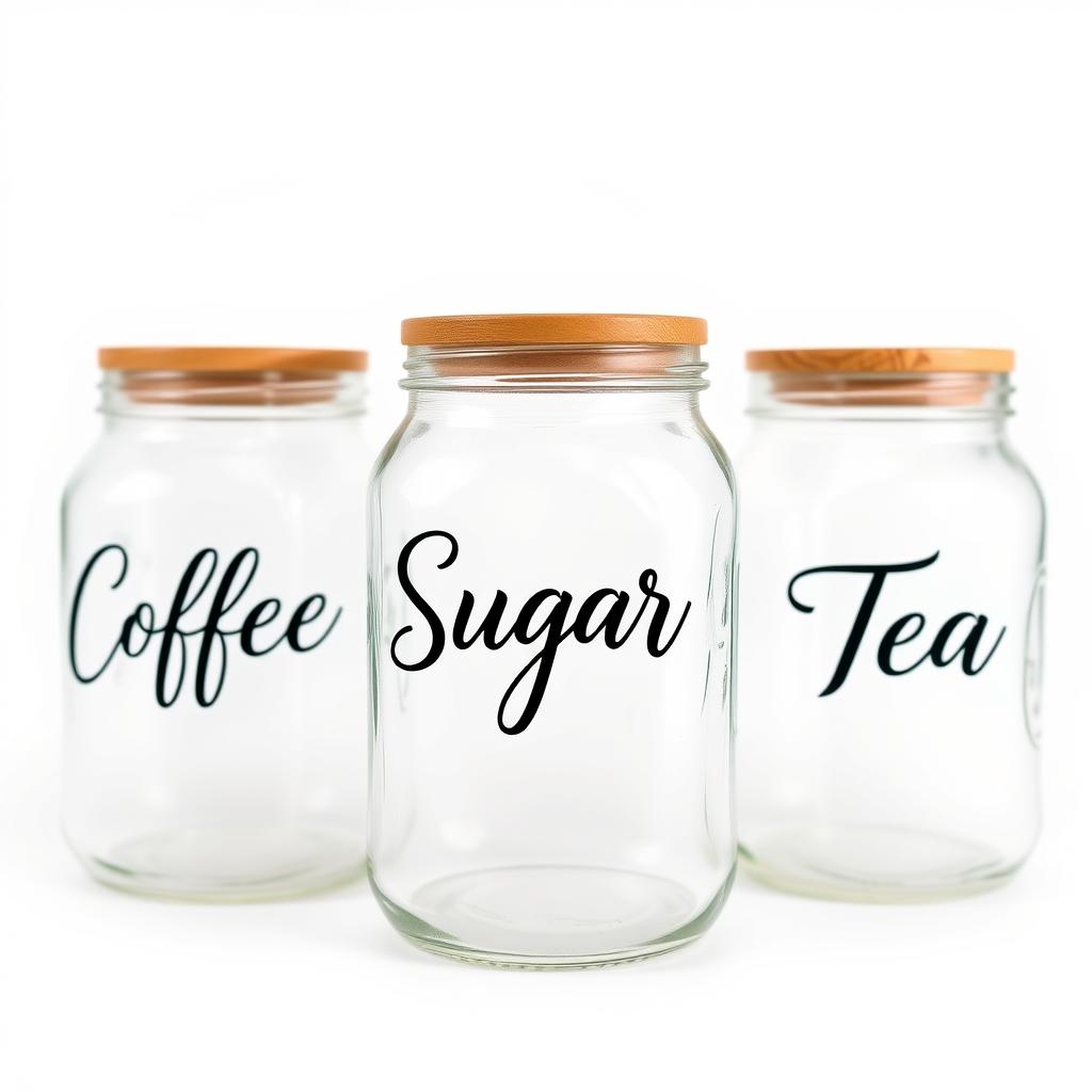 Mason jar coffee canister set with wooden lids for farmhouse coffee storage Mason jar coffee canister set with wooden lids for farmhouse coffee storage