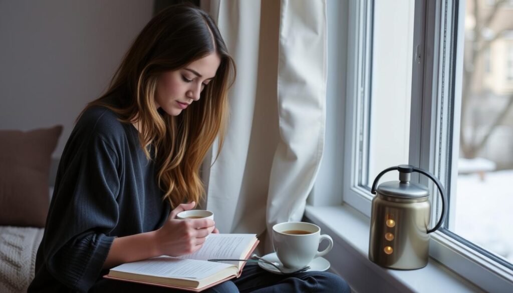 Person establishing a morning routine for burnout recovery Person establishing a morning routine for burnout recovery