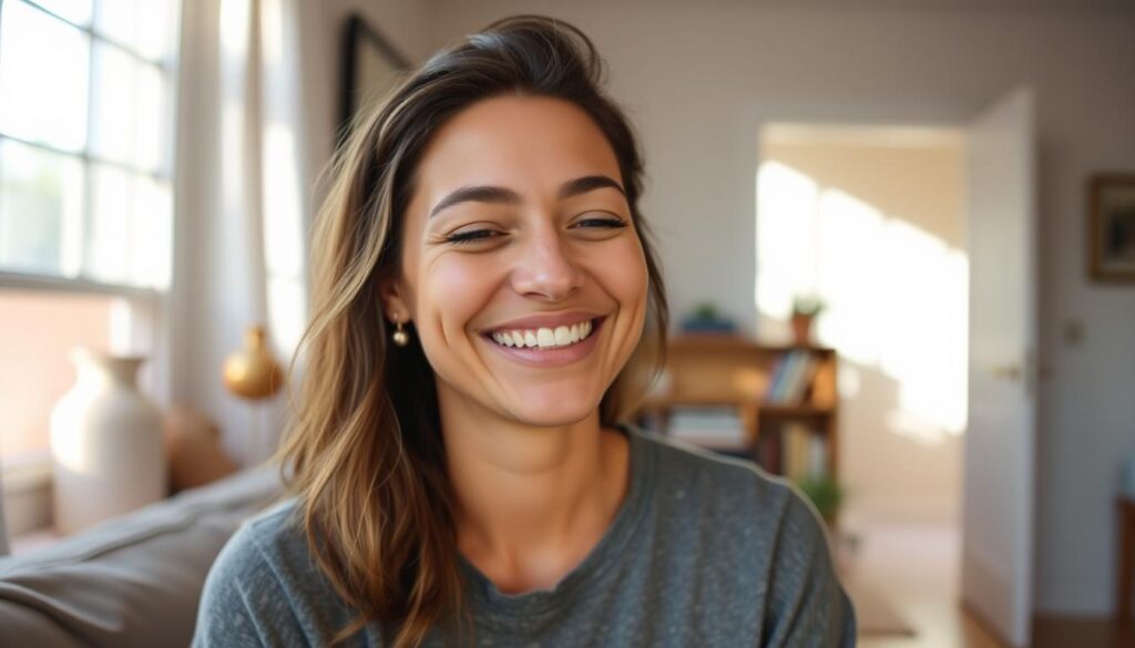Person looking peaceful after practicing self-care, representing freedom from self-care myths Person looking peaceful after practicing self-care, representing freedom from self-care myths