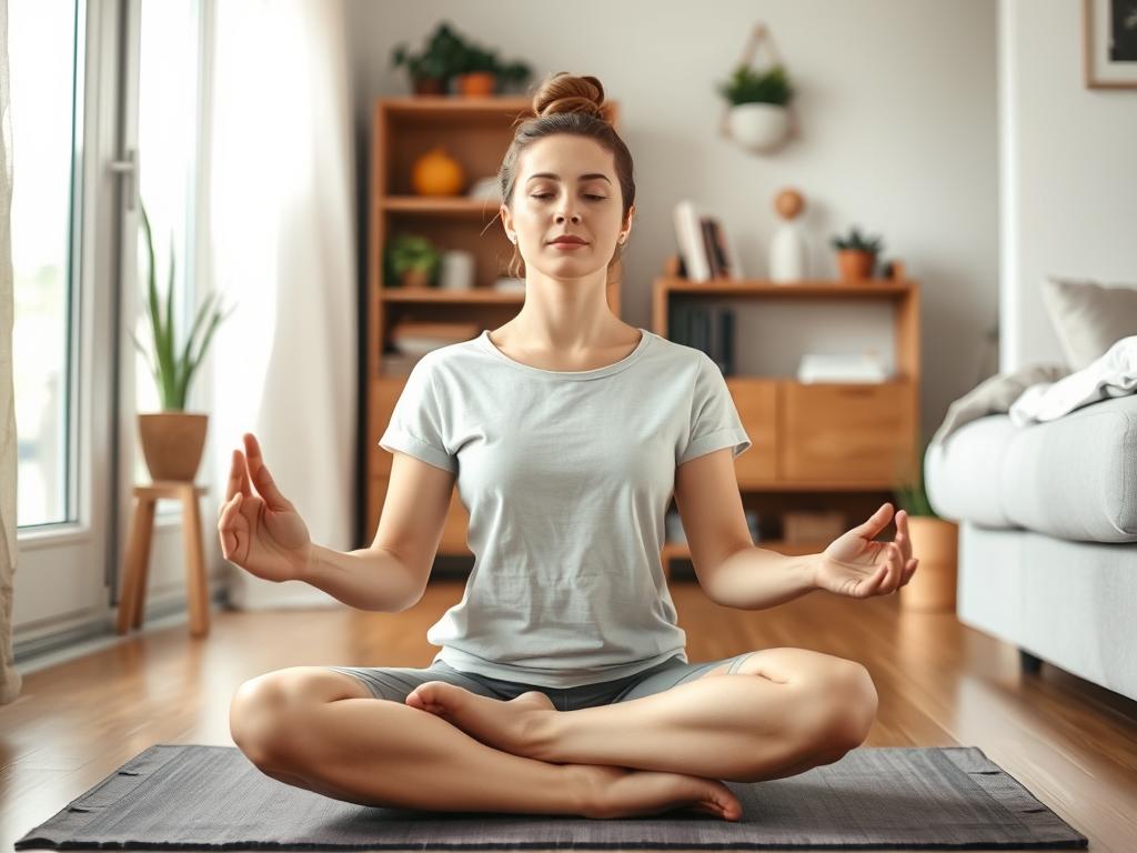 Person practicing mindfulness meditation, showing connection between self-care myths and mental health Person practicing mindfulness meditation, showing connection between self-care myths and mental health