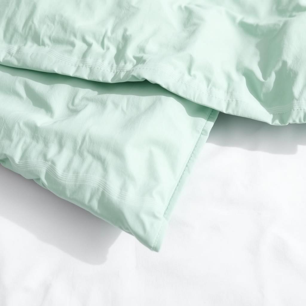 Seafoam green cotton duvet cover with subtle wave pattern Seafoam green cotton duvet cover with subtle wave pattern