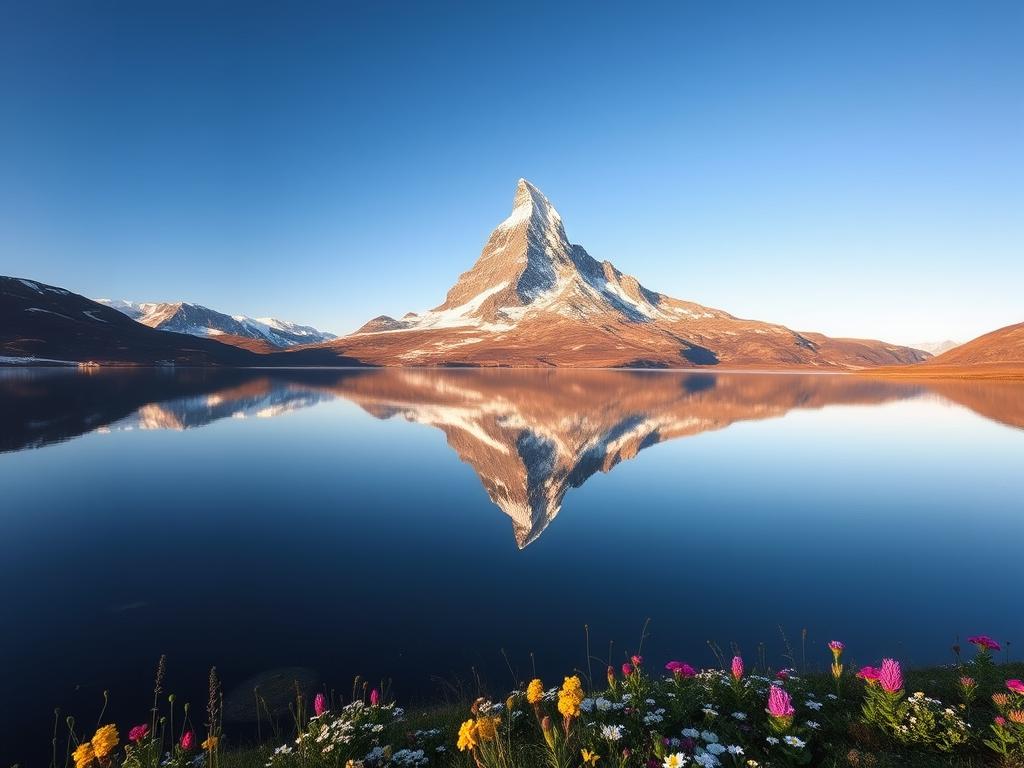 The iconic Matterhorn mountain reflected in Riffelsee lake near Zermatt - 7-day Switzerland itinerary The iconic Matterhorn mountain reflected in Riffelsee lake near Zermatt - 7-day Switzerland itinerary