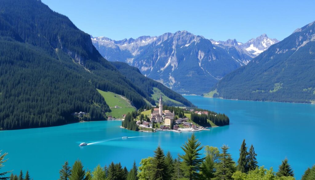 Turquoise waters of Lake Brienz with mountains in background - 7-day Switzerland itinerary Turquoise waters of Lake Brienz with mountains in background - 7-day Switzerland itinerary
