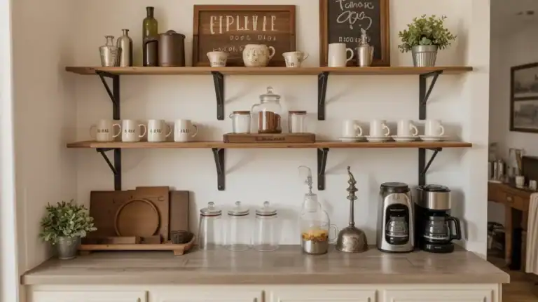 12 Farmhouse Coffee Bar Decor Ideas Full of Rustic Charm